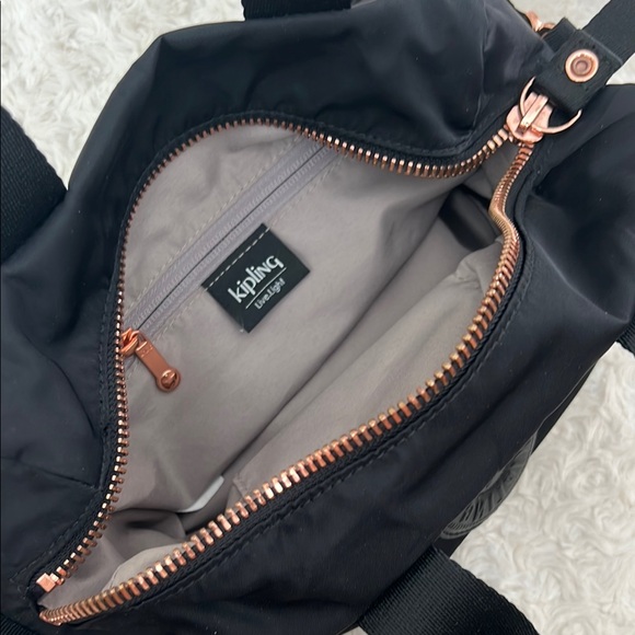 Kipling Bina Nylon Black Crossbody Bag with Adjustable Strap - Picture 7 of 11